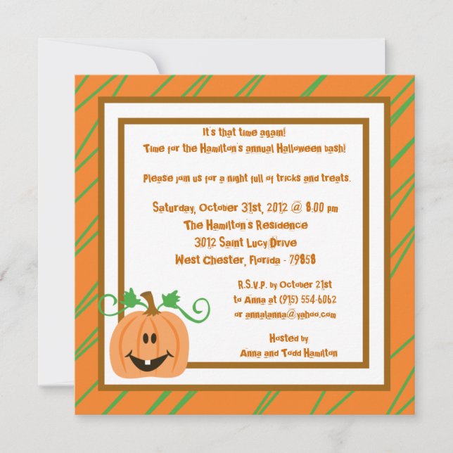 5x5 Halloween Fun-Party Einladung (Vorderseite)