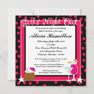 5x5 Warme rosa Cocktails Bachelorette Einladung
