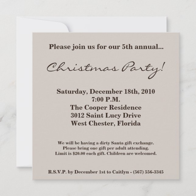 5x5 Weihnachten XMAS Schneeflocken Weihnachten Ein Einladung (Vorderseite)