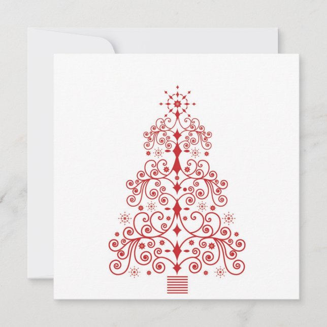 5x5 Weihnachtsbaumkarte Einladung (Vorderseite)