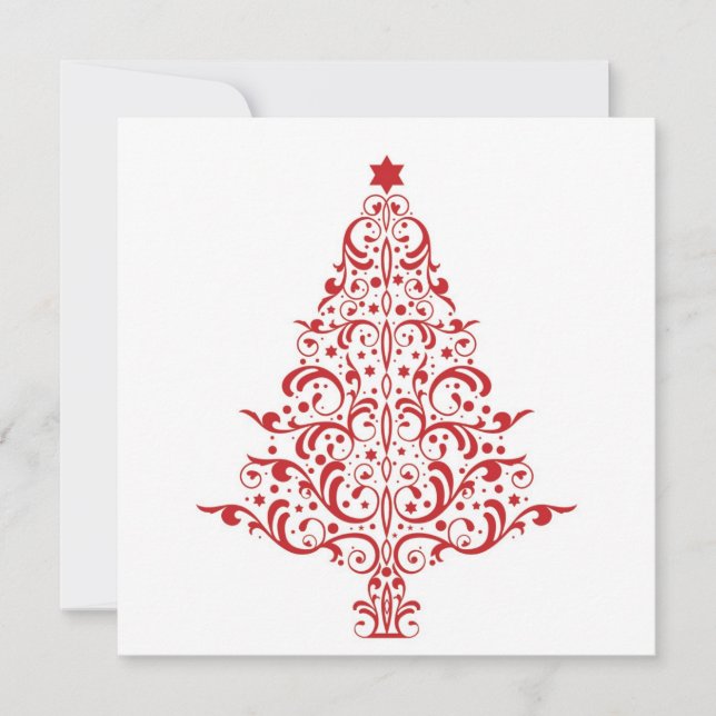 5x5 Weihnachtsbaumkarte Einladung (Vorderseite)
