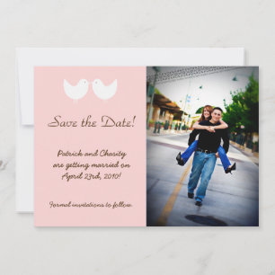 5x7 2 Liebesvögel Foto Hochzeitstermin Ankündigung