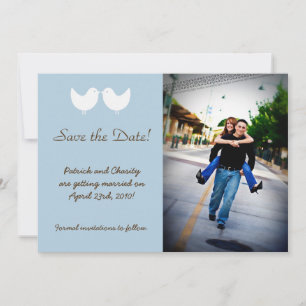 5x7 2 Liebesvögel Foto Save-the-Date Ankündigung