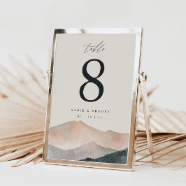 5x7" Desert Mountain Sunset Table Number Card Einladung