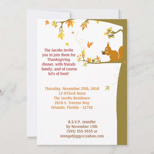 5x7 Fall Leaves Thanksgiving Party Einladung (Vorderseite)