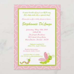 5x7 Frühlingsinsekten Käfer Wurm Baby Shower Einla Einladung
