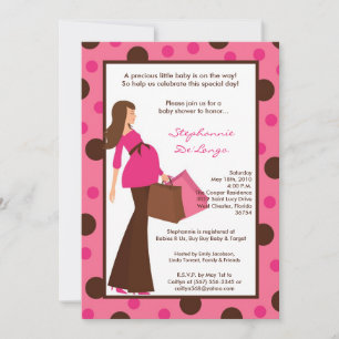 5x7 Girl Modern Mod Mom Baby Shower Invitation Einladung