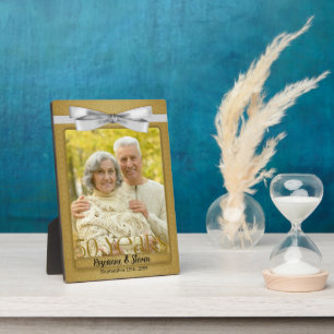 5x7 Goldenes Foto zum 50. Hochzeitstag Fotoplatte