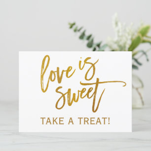 5X7 Hochzeits-Candy-Bar- / Buffet-Schild   Goldfol Einladung