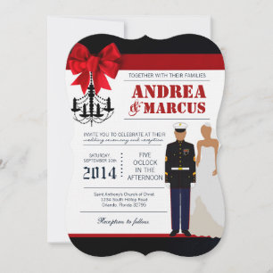 5x7 Hochzeitseinladung im Stil der Marine Hispanic Einladung