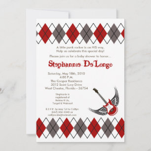 5x7 Jungen Punk Rocker Gitarre Baby Shower Einladu Einladung