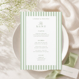 5x7" Klassische grüne Hochzeitstisch-Menükarten Menükarte