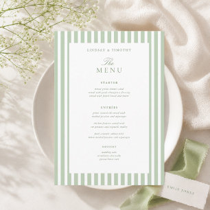 5x7" Klassische grüne Hochzeitstisch-Menükarten Menükarte
