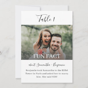 5x7 Lustige Fakten Foto Hochzeitstischnummern