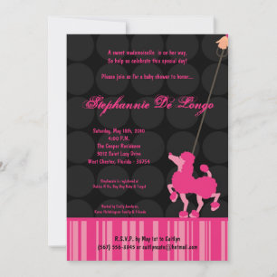 5x7 Mädchen Rosa Pudel Paris Baby Shower Einladung