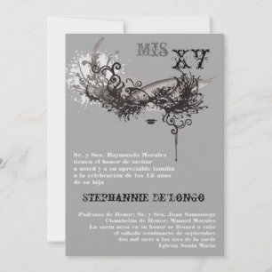 5x7 Maskenball Quinceanera Geburtstagseinladung Einladung