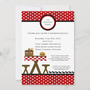 5x7 Picknick-Sommer-Grillparty-Einladung Einladung