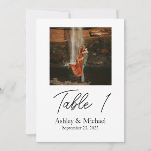 5x7 Table Number with Photo Einladung