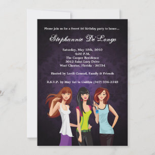 5x7 Teenager Teen Sweet 16 Geburtstagseinladung Einladung