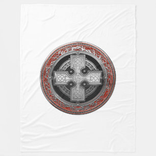 [600] Altes keltisches Heiliges Silberknotenkreuz Fleecedecke
