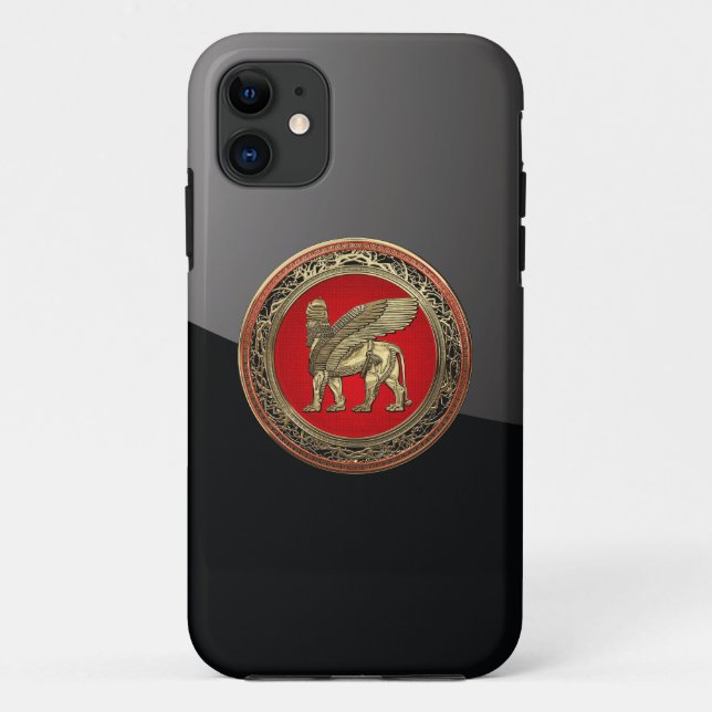 [600] Assyrian Winged Lion - Gold Lamassu Case-Mate iPhone Hülle (Rückseite)