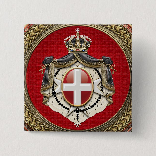 [600] Beschluss Maltas - SMOM-Wappen Button (Vorderseite)