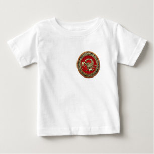 [600] Heiliger goldener Skorpion auf Rot Baby T-shirt