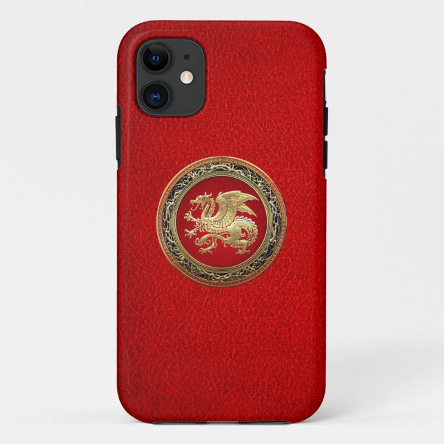 [600] Isländischer Drache, Landvættir [Gold] Case-Mate iPhone Hülle (Rückseite)