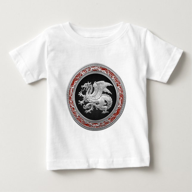 [600] Isländischer Drache, Landvættir [Silber] Baby T-shirt (Vorderseite)