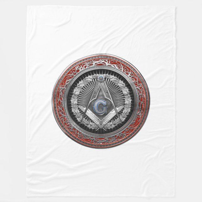 [600] Master Mason - Silver Square & Compasses Fleecedecke (Vorderseite)