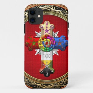 [600] Rosy Cross (Rose Croix) on Red & Gold Case-Mate iPhone Hülle