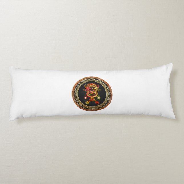 [600] Rote und Gelbe Drachen Seitenschläferkissen (Rückseite)