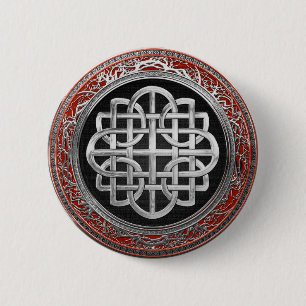 [600] Sacred Celtic Silver Knot Cross Button