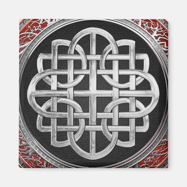 [600] Sacred Celtic Silver Knot Cross Magnet (Vorne)