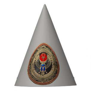 [600] Sacred Gold Egyptian Winged Scarab mit Ankh Partyhütchen