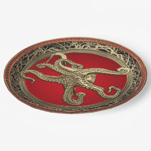[600] Sacred Gold Octopus in Defensive Posture Pappteller