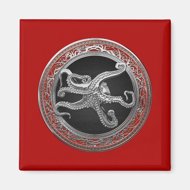 [600] Sacred Silver Octopus in Defensive Posture Magnet (Vorne)
