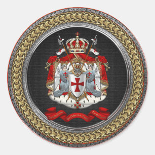 [600] Tempelwappen der Ritter Runder Aufkleber