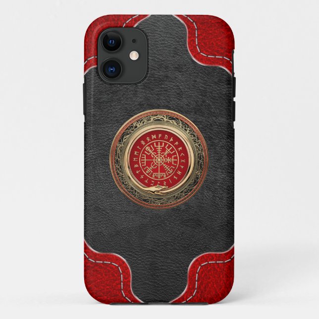 [600] Vegvisir - Viking Gold Magic Runic Compass Case-Mate iPhone Hülle (Rückseite)