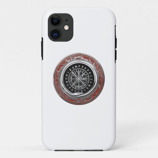 [600] Vegvisir - Viking Silver Magic Runic Compass Case-Mate iPhone Hülle (Rückseite)