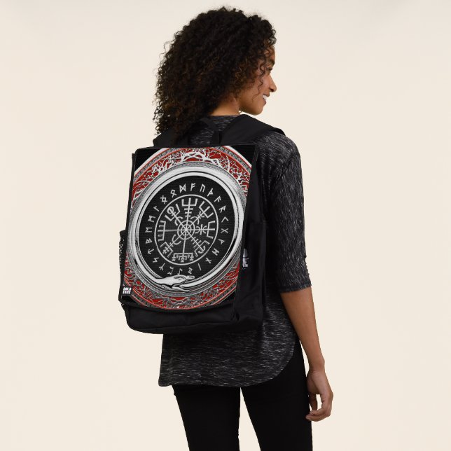 [600] Vegvisir - Viking Silver Magic Runic Compass Rucksack (Ausgewaschen)