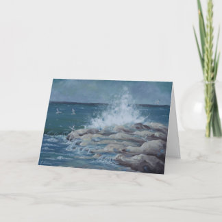 6037 Splashing Waves on Rocks Geburtstagskarte Karte