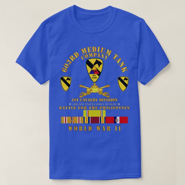 603. Medium Tank Co 1. Cav Phil WWII w PAC SVC (Design vorne)
