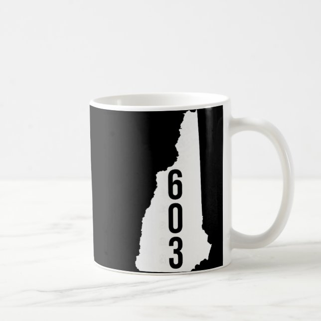 603 Nh New Hampshire Area Code State Map Tee  Kaffeetasse (Rechts)