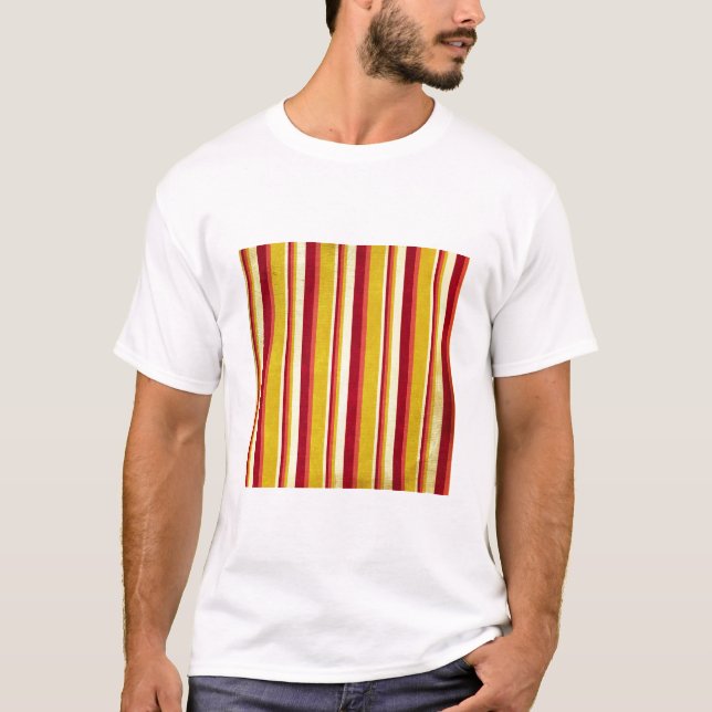 607 FALL AUTUMN STRIPES BURGUNDY RED GOLDEN YELLOW T-Shirt (Vorderseite)