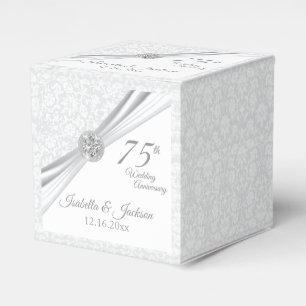 60. / 75. Diamantene Hochzeitstag auf Weiß Geschenkschachtel