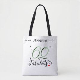 60 and Fabulous Black and White Personalized Name
