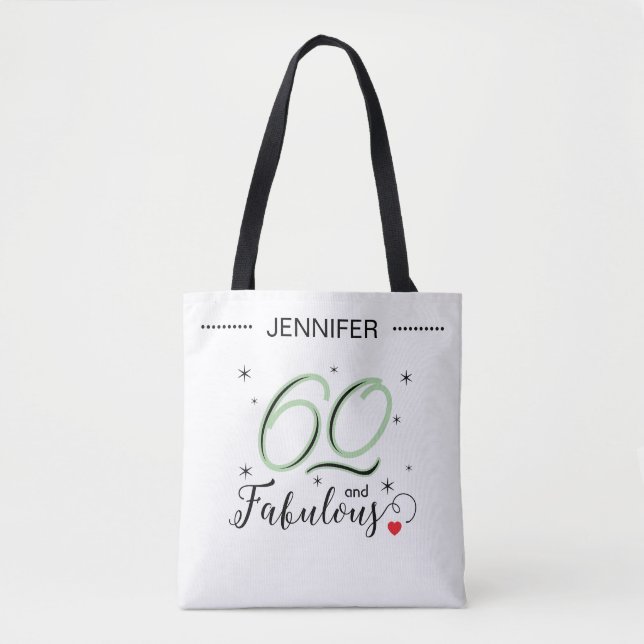 60 and Fabulous Black and White Personalized Name (Vorderseite)
