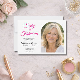 60 and Fabulous Photo 60th Birthday Party  Einladung