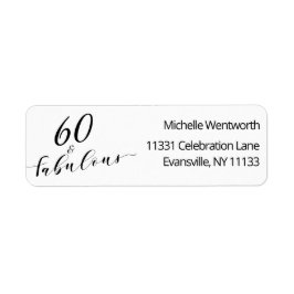 60 and Fabulous Sixtieth Birthday Elegant Script